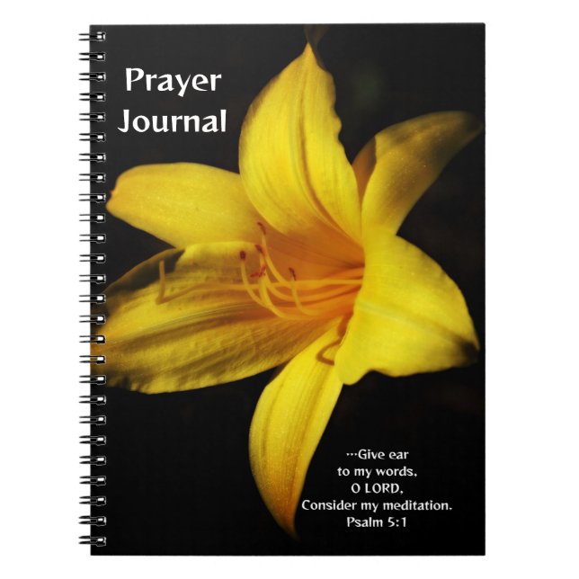 Cuaderno Diario de oraciones de flores amarillas (Frente)