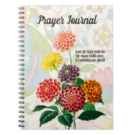 Cuaderno Diario de oraciones de flores estilo vintage