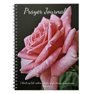 Cuaderno Diario de oraciones de flores rosa