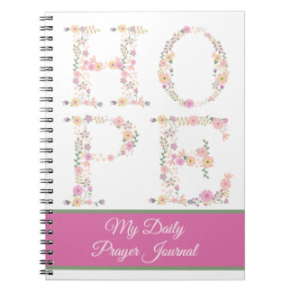 Cuaderno Diario de oraciones florales de HOPE personalizado
