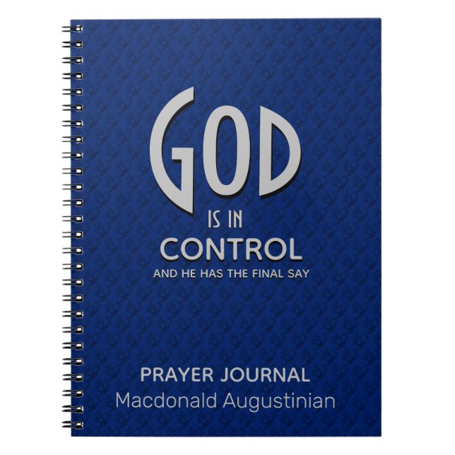 Cuaderno Diario de oraciones masculino DIOS ESTÁ EN CONTROL (Frente)