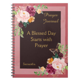 Cuaderno Diario de oraciones personalizado de floral de Rub