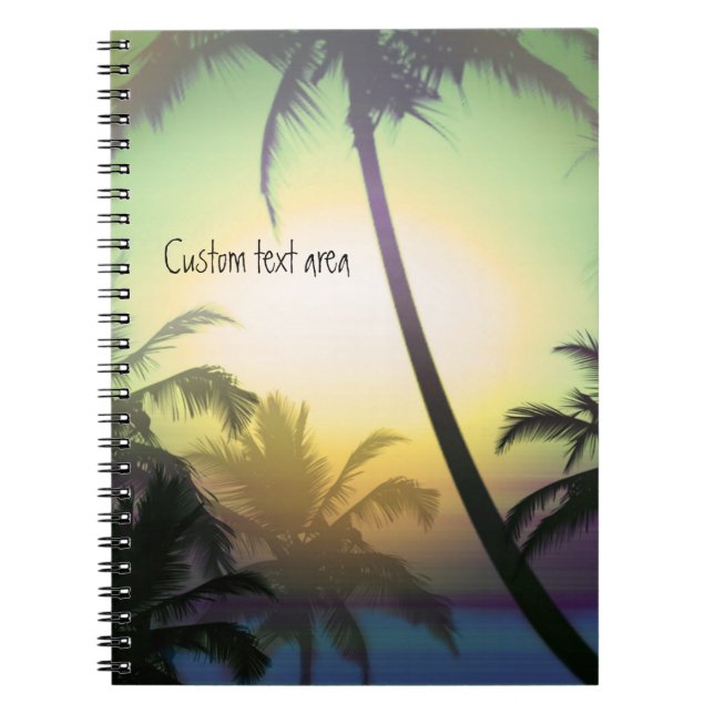 Cuaderno diario de palmeras calor tropical playa (Frente)
