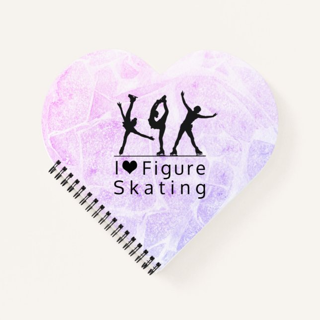 Cuaderno diario de patinaje artístico - Corazón ro (Anverso)