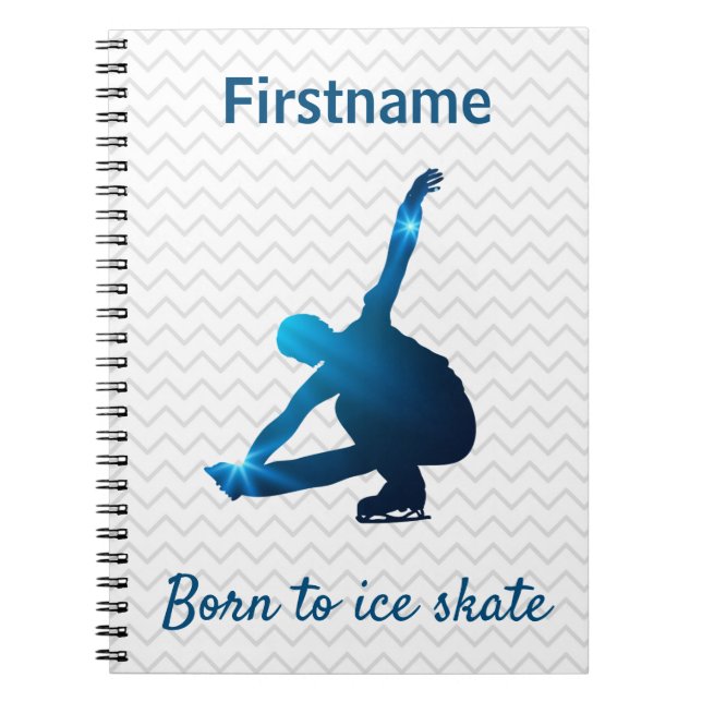 Cuaderno Diario de patinaje artístico masculino - estrellas (Frente)