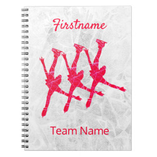 Cuaderno Diario de patinaje sincronizado - hielo rojo árabe