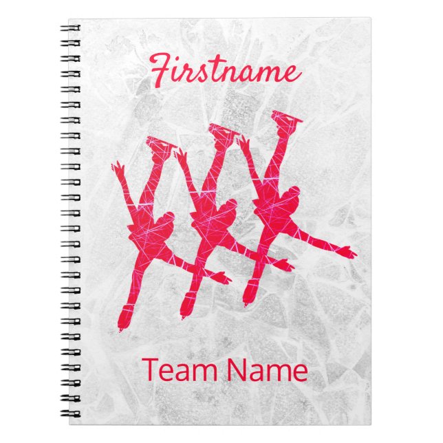 Cuaderno Diario de patinaje sincronizado - hielo rojo árabe (Frente)
