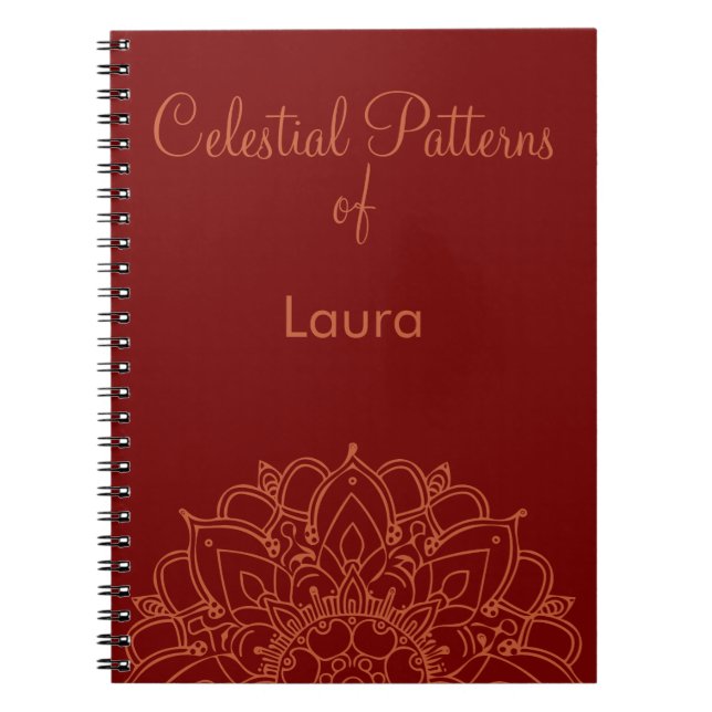 Cuaderno Diario de patrones celestes personalizados (Frente)