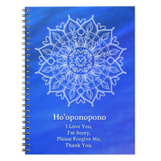 Cuaderno Diario de Perdón Ho'oponopono | Azul Brillante