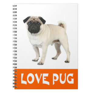 Cuaderno / Diario de Perro Cachorro Pug Amor