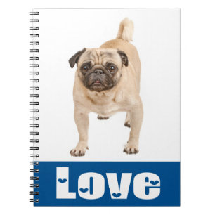 Cuaderno / Diario de Perro Cachorro Pug Amor