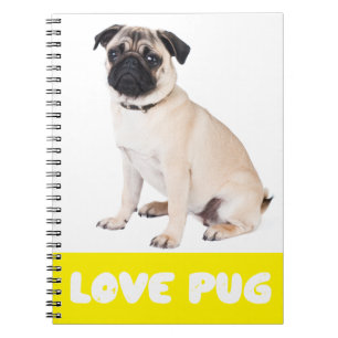 Cuaderno / Diario de Perro Cachorro Pug Amor