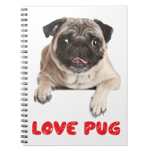 Cuaderno / Diario de Perro Cachorro Pug Amor