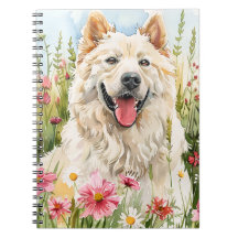 Cuaderno – Diario de Perro Samoyedo Acuarela para