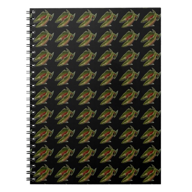 Cuaderno Diario de pesca Personalizado Salmon Fish Art Note (Frente)