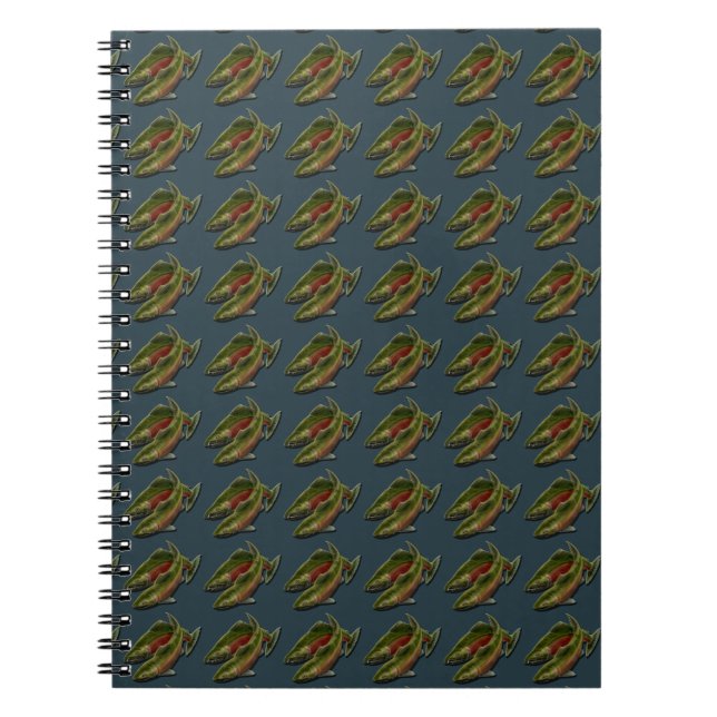 Cuaderno Diario de pesca Personalizado Salmon Fish Art Note (Frente)