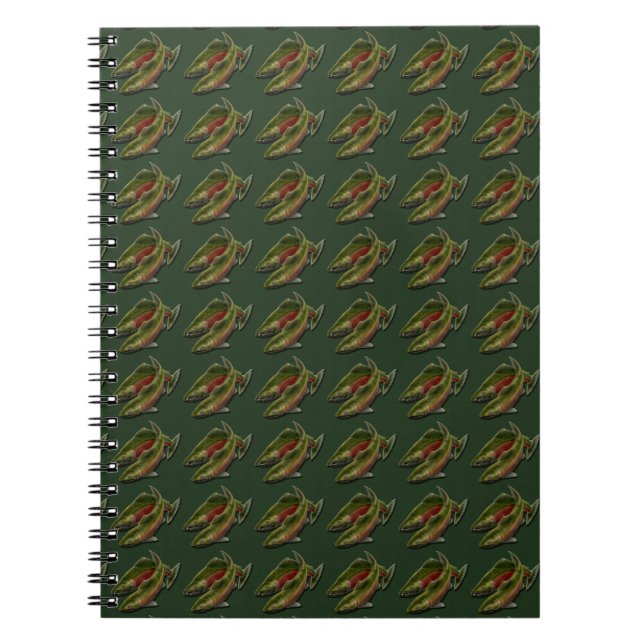 Cuaderno Diario de pesca Personalizado Salmon Fish Art Note (Frente)