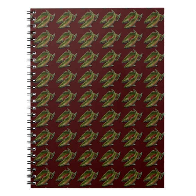 Cuaderno Diario de pesca Personalizado Salmon Fish Art Note (Frente)