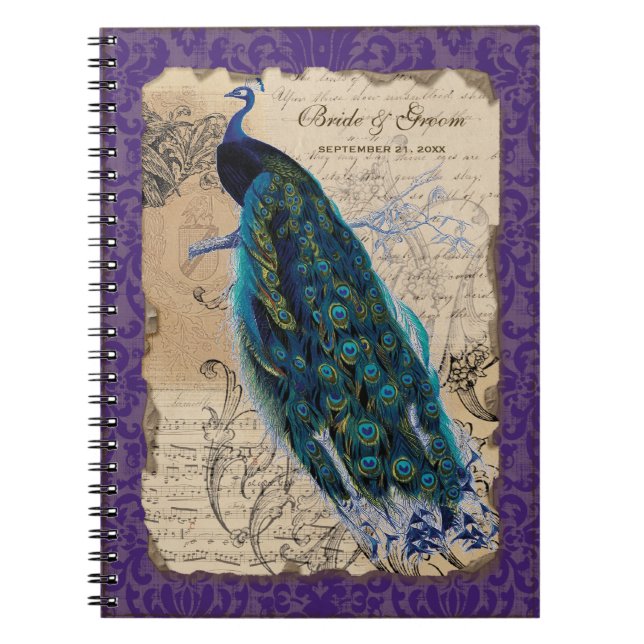 Cuaderno Diario de planificación formal de bodas de pavo re (Frente)
