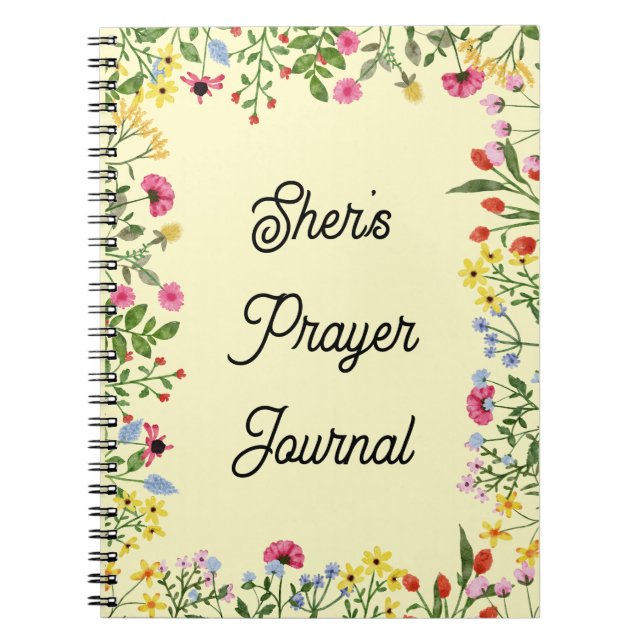 Cuaderno Diario de plegarias de flores silvestres (Frente)