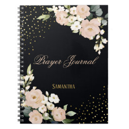 Cuaderno Diario de plegarias personalizado de Rubor Floral 