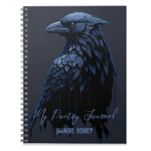 Diario de poesía raven personalizado