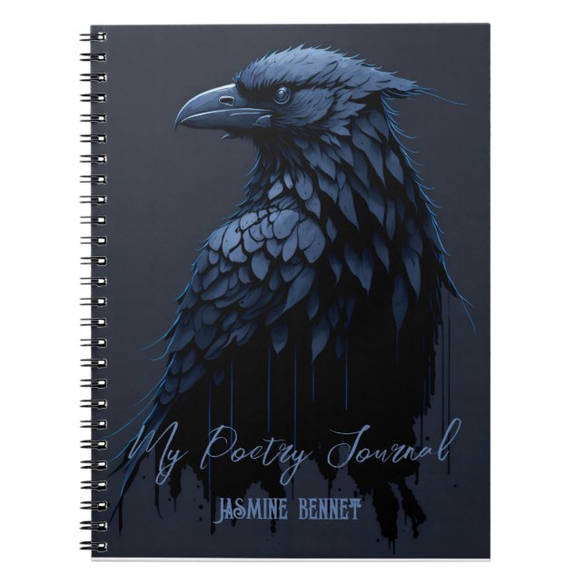 Cuaderno Diario de poesía raven personalizado (Frente)