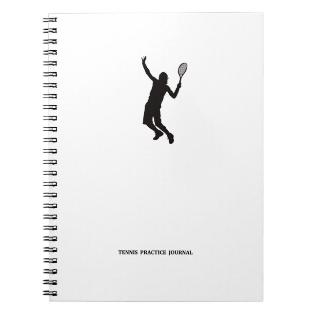Cuaderno Diario de prácticas de tenis sobre el patrón blanc (Frente)