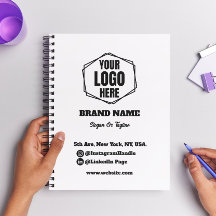 Diario de promoción de marca con logotipo para emp