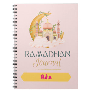Cuaderno Diario de Ramadán con mezquita rosa