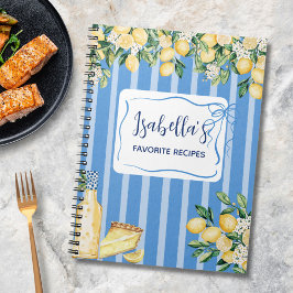 Cuaderno Diario de receta de fruta de limón amarillo y fran