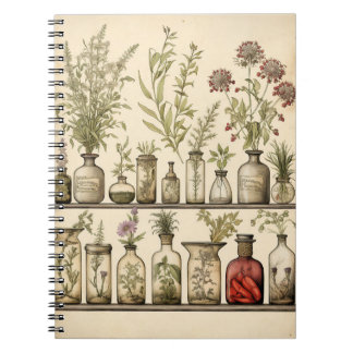 Cuaderno Diario de Recetas de Hierbas Botánicas Antiguas