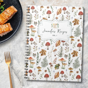 Cuaderno Diario de Recetas Familiares con Patrón Botánico d