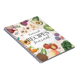 Cuaderno Diario de Recetas Naturales – Cocina Saludable Est
