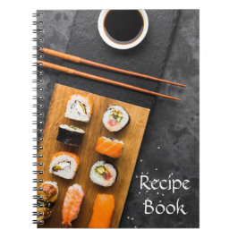 Cuaderno Diario de recetas suasiáticas japonesas sobre comi