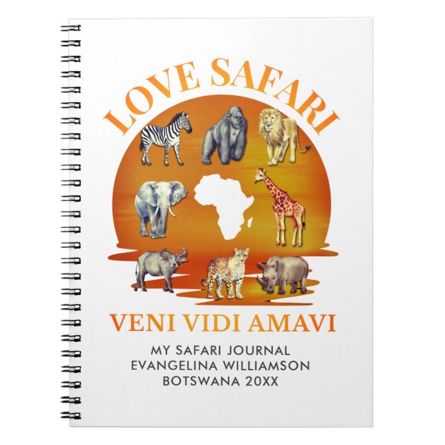 Cuaderno Diario de recuerdo de LOVE SAFARI personalizado (Frente)