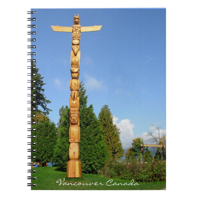 Cuaderno Diario de recuerdo de Vancouver Notebook Totem Pol (Frente)