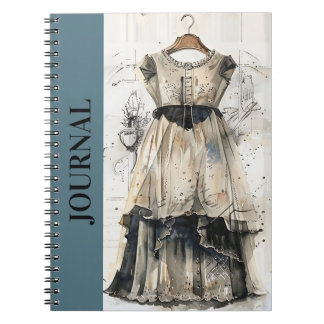 Cuaderno Diario de Revista Antiguo LBD Pequeño Vestido Negr