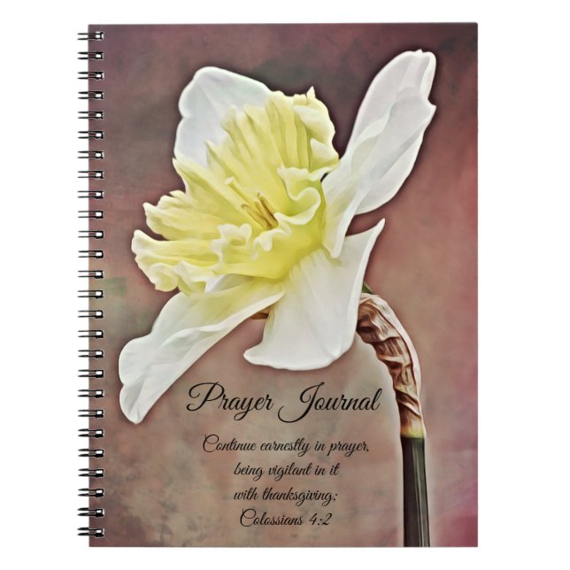 Cuaderno Diario de Rezo de Arte de Flores de Daffodil (Frente)