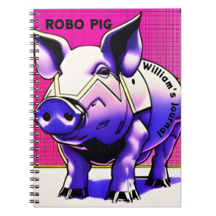 Cuaderno Diario de ROBO PIG. Texto editable.