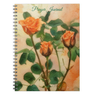 Cuaderno Diario de Rosas de naranja Art Prayer