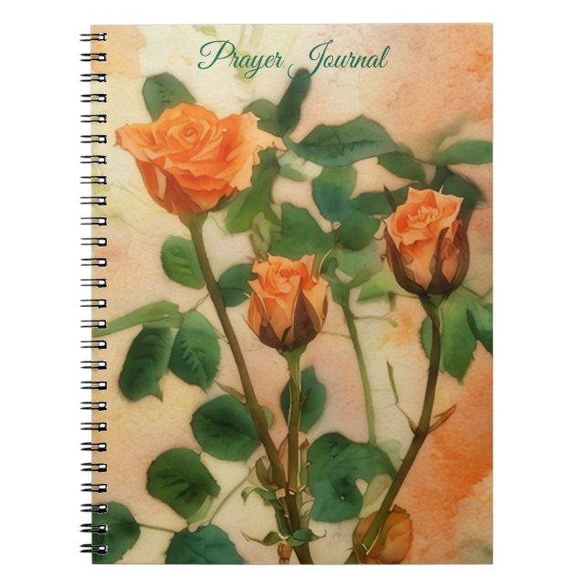 Cuaderno Diario de Rosas de naranja Art Prayer (Frente)