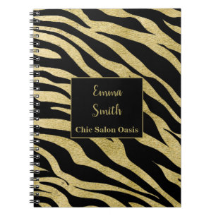 Cuaderno Diario de Salón de Belleza Dorado