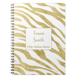 Cuaderno Diario de Salón de Belleza Dorado