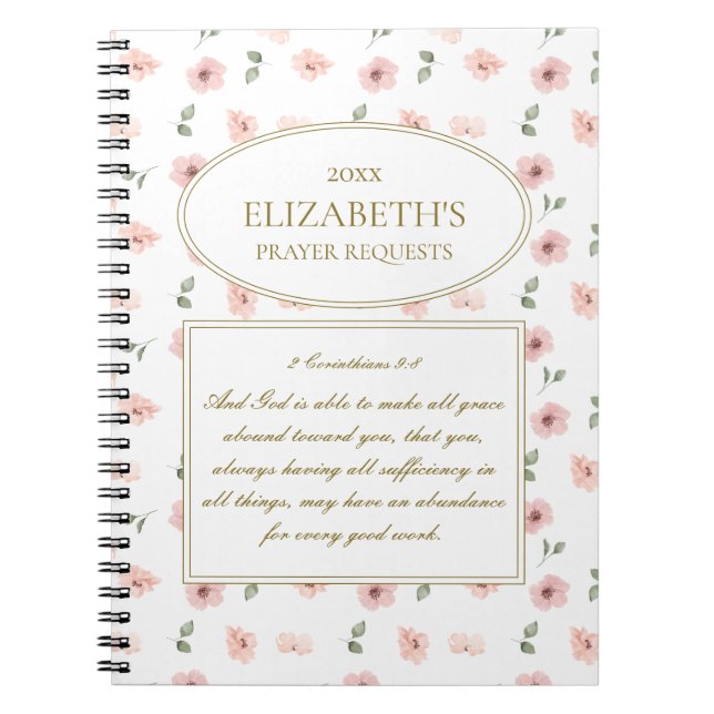 Cuaderno Diario de solicitudes de oraciones florales (Frente)