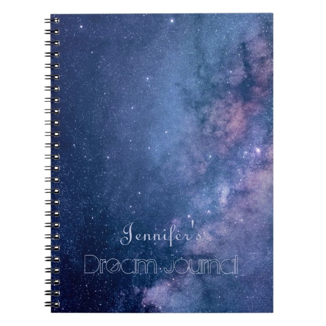Cuaderno Diario de Sueño de Galaxia Azul y Púrpura (Frente)