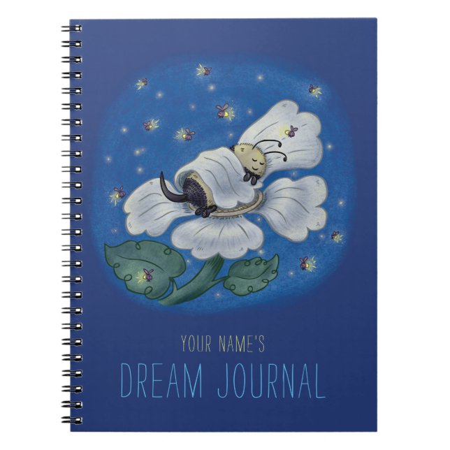 Cuaderno Diario de Sueño Personalizado de Abeja Dormido (Frente)