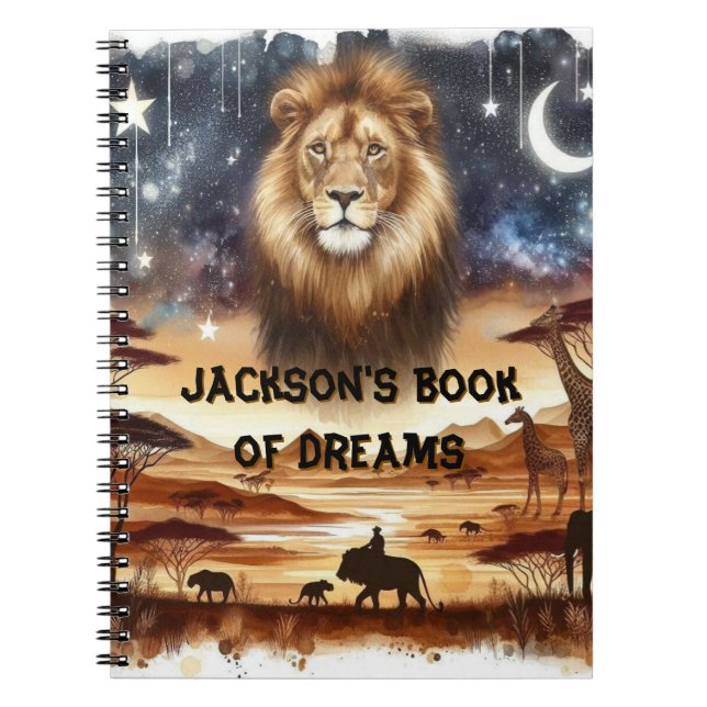 Cuaderno Diario de Sueño Safari Personalizado (Frente)