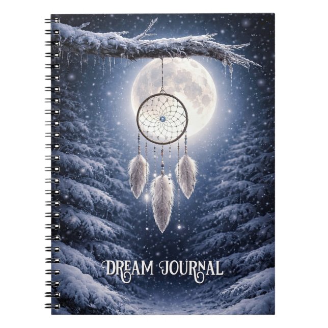 Cuaderno Diario de sueños con atrapasueños de nieve (Frente)