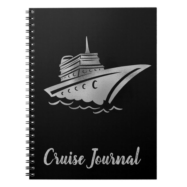 Cuaderno Diario de vacaciones de cruceros de oro Rosa (Frente)